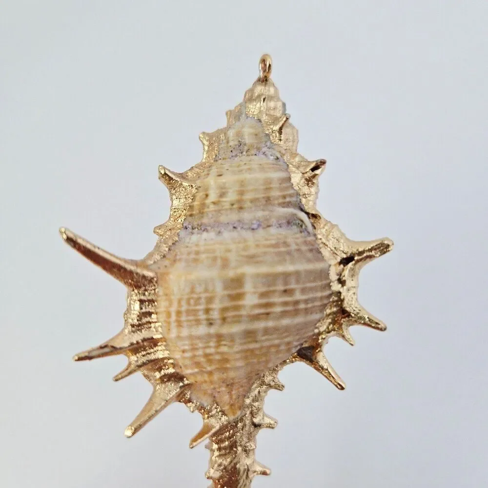 2 Large Natural Shell Charm Pendants for Jewelry Making Craft Supply Earrings